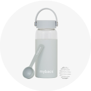 dein Starter-Kit enthält das mybacs® Shaker mit Messlöffel & Kugel