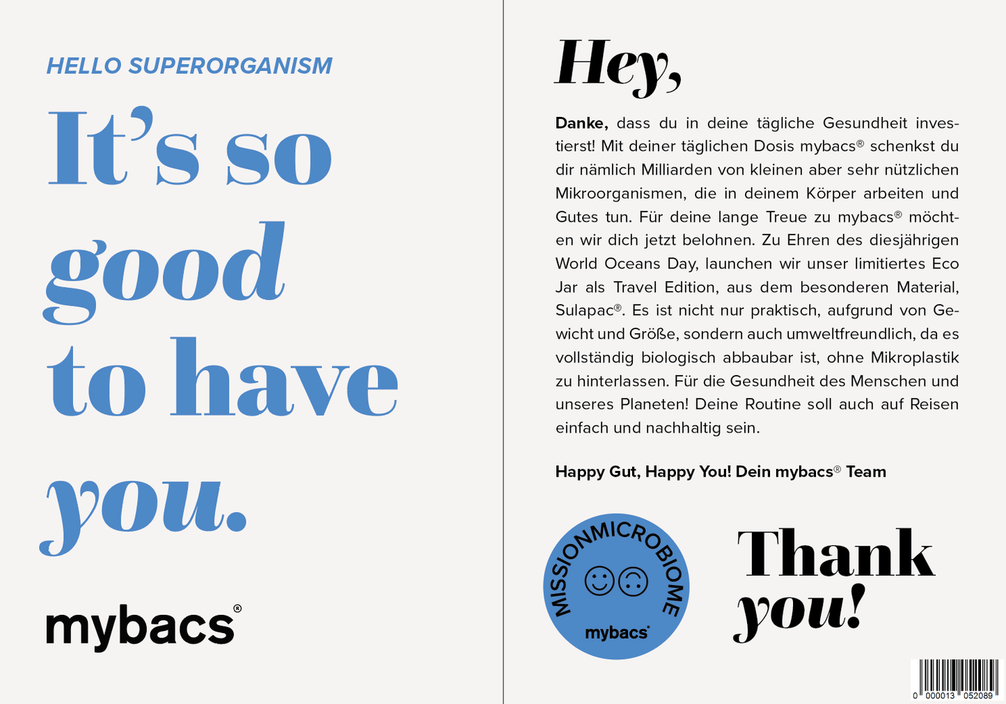 Thank you flyer Eco Jar
